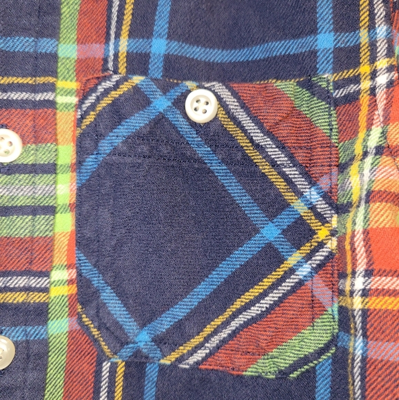 Chaps Ralph Lauren Boys 4T Blue Green Plaid Button Down Brushed Cotton Shirt RL - Picture 5 of 7